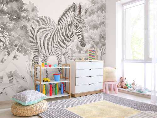 Ung zebra i naturen beige