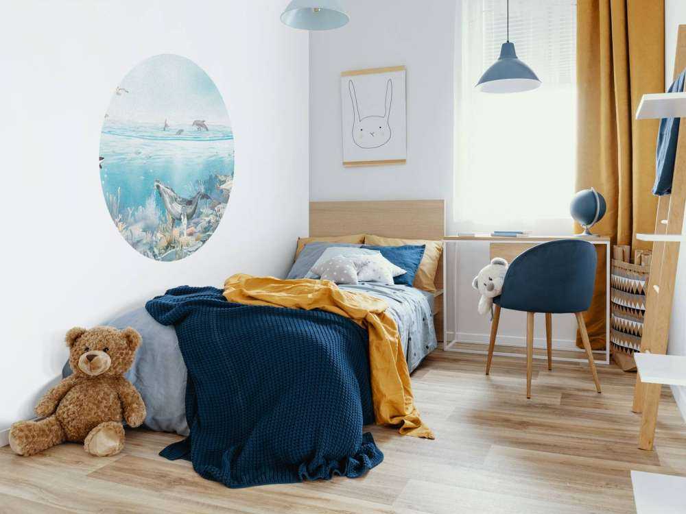 Ocean Landskab med Dyr i Farver