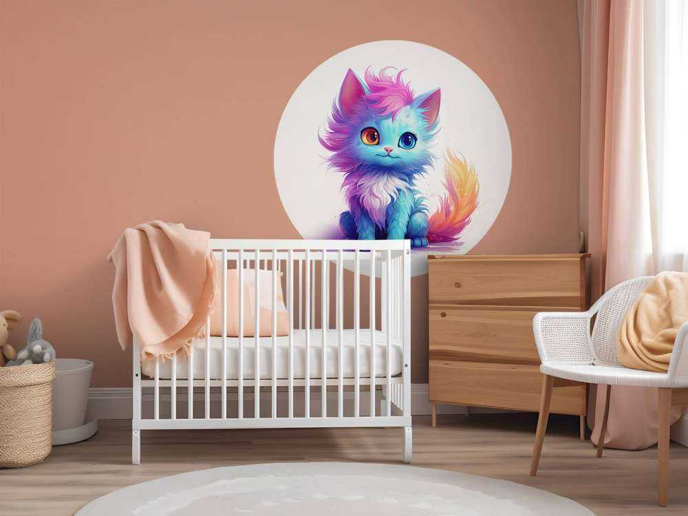 Regnbuefarvet kattebaby