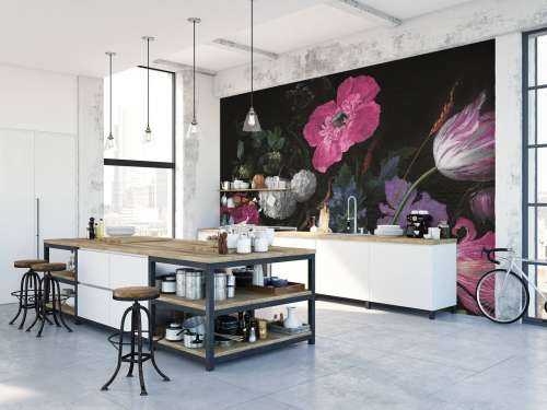 Barokblomster stilleben - stemningsfuld pink