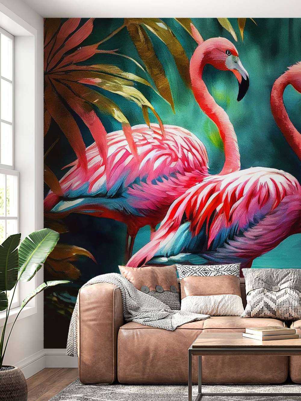 Fløjlrosa Flamingo Duo