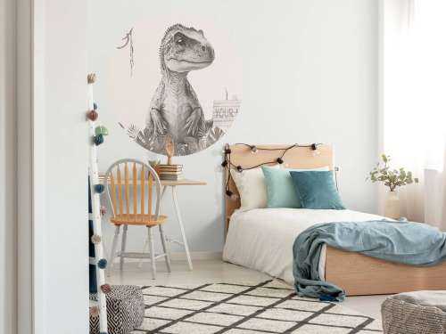 Baby t-rex i den beige junglen