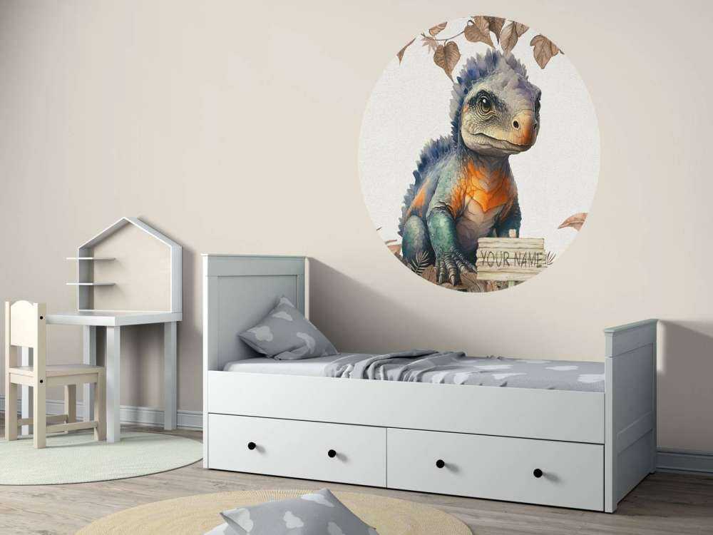 Baby ankylosaurus i den taupefarvede junglen