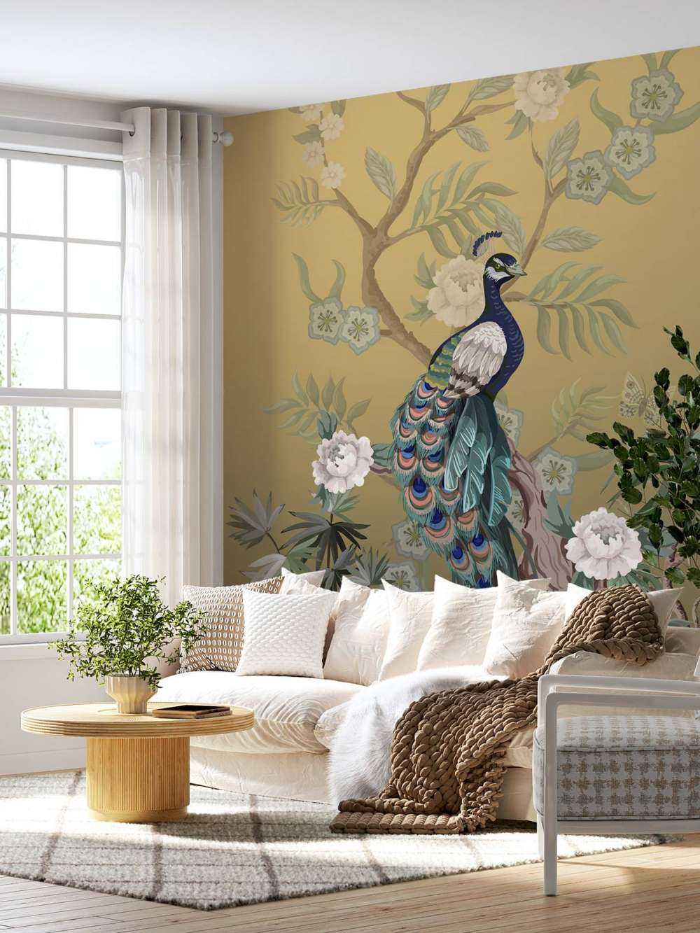 Påfugle og Pæoner - Guld