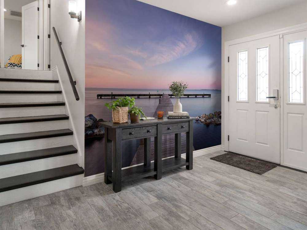 Dejligt stillads ved solopgang