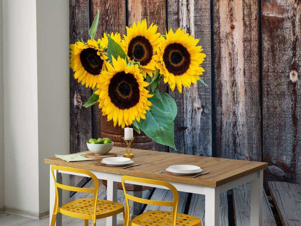 Vase med solsikker