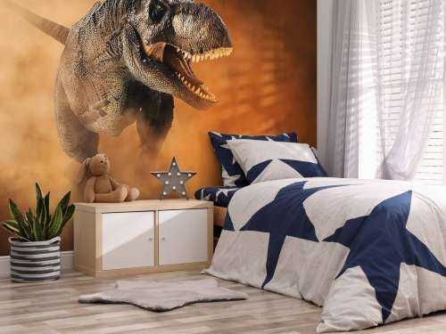 Tyrannosaurus går gennem røg