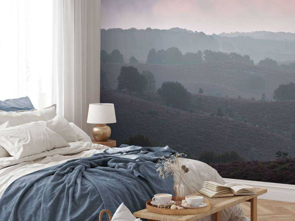 Mørk solopgang på heden