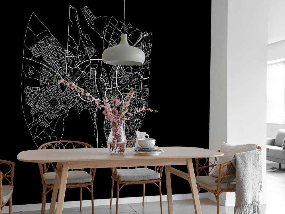 Kart over Maastricht, svart