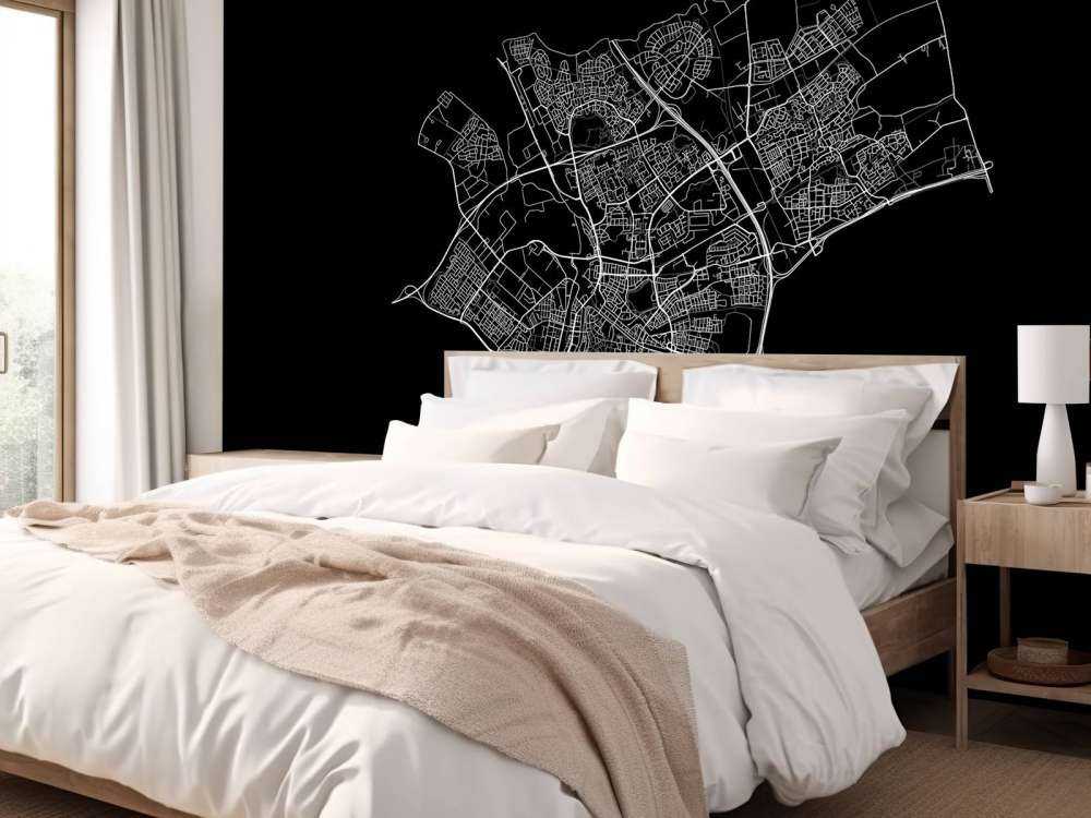 Kart over Den Bosch, svart