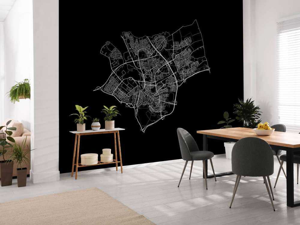 Kart over Den Bosch, svart