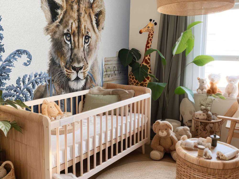 Ung løve i jungelen blå