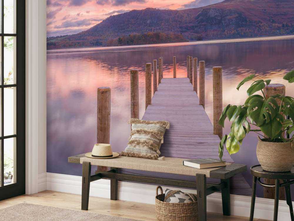 Brygge med solnedgang