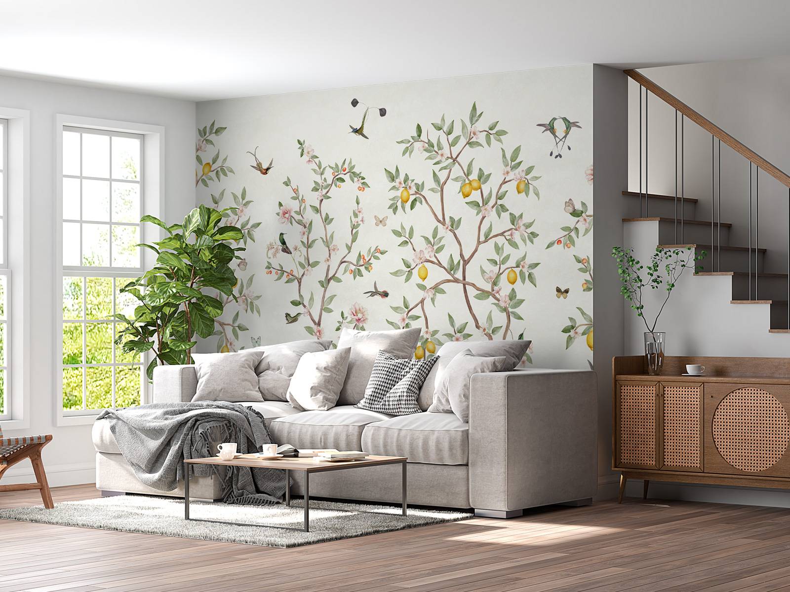 Lemon Tree Chinoiserie - White
