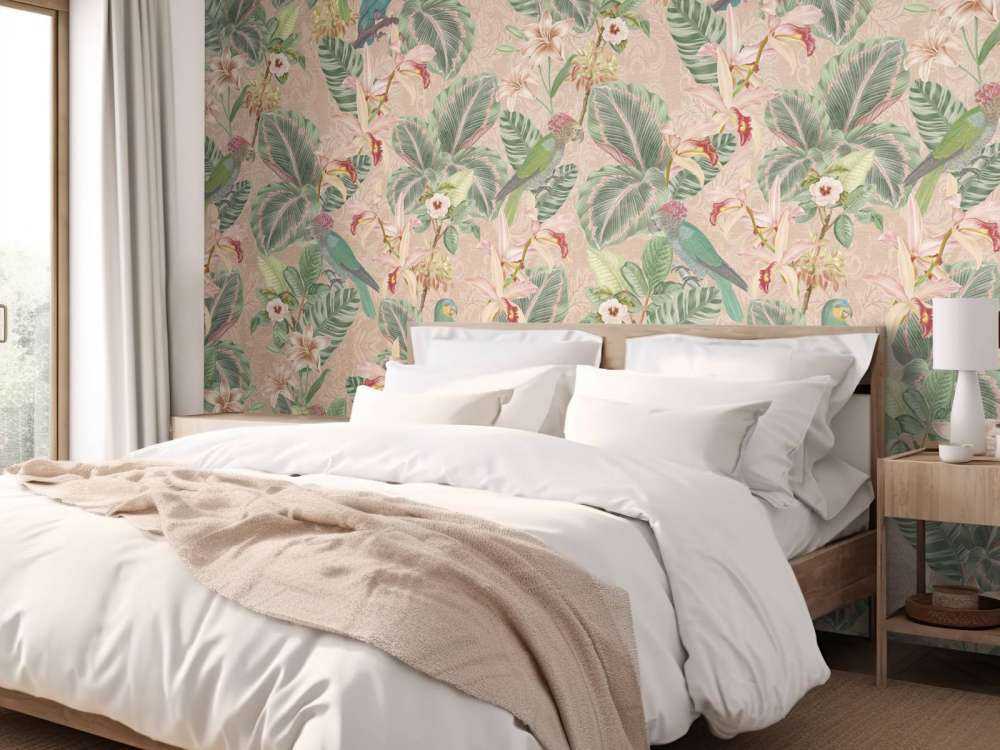 Tropiske jungelfugler og papegøyer - terrakotta