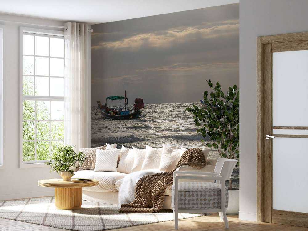 Natten faller på Kho Pipi Island (Thailand)