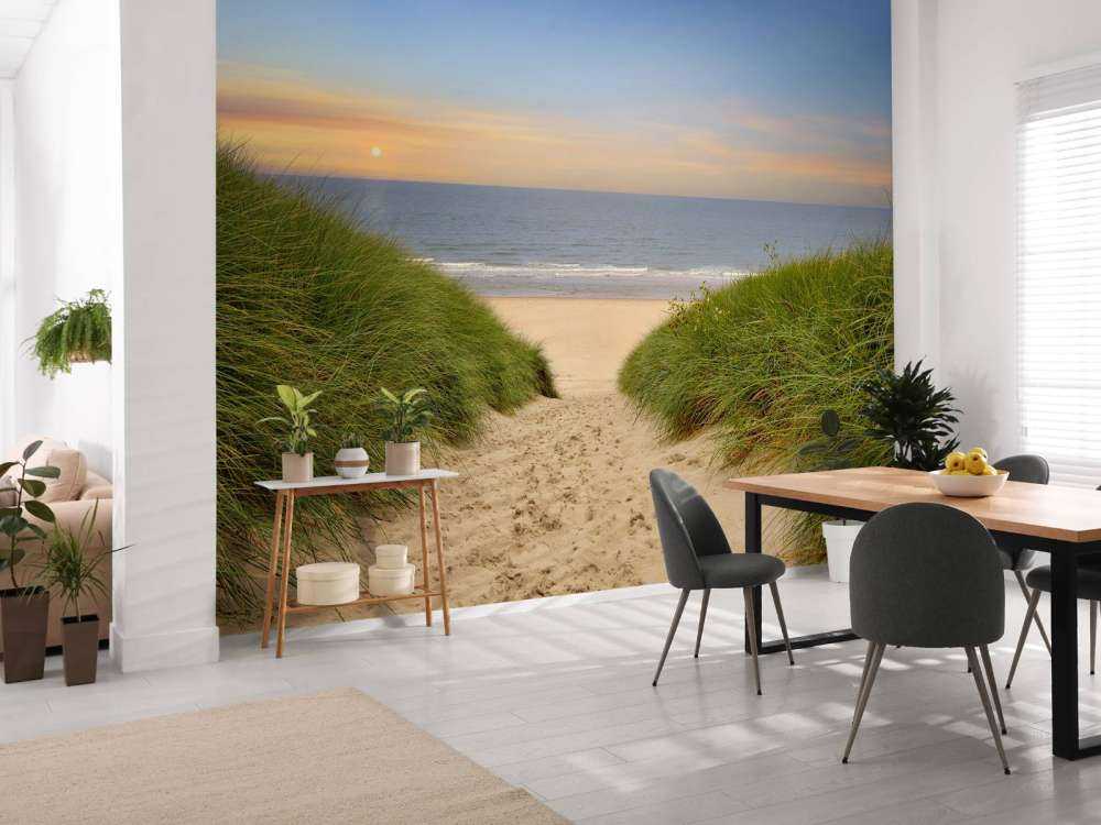 Solnedgang på stranden