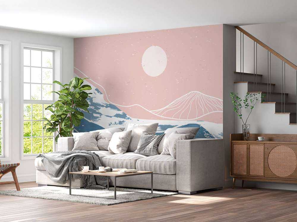 Vinterfjell foran solen