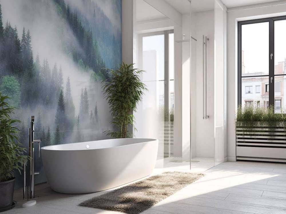 Tåkete skog i fjellet