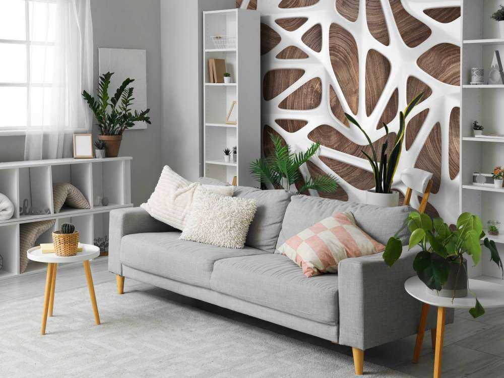 Hvitt mønster på tre