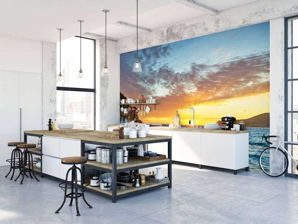 solnedgang på en øy