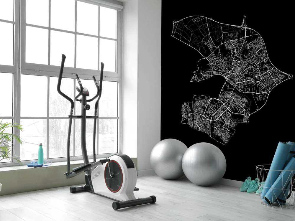 Karta över Arnhem, svart