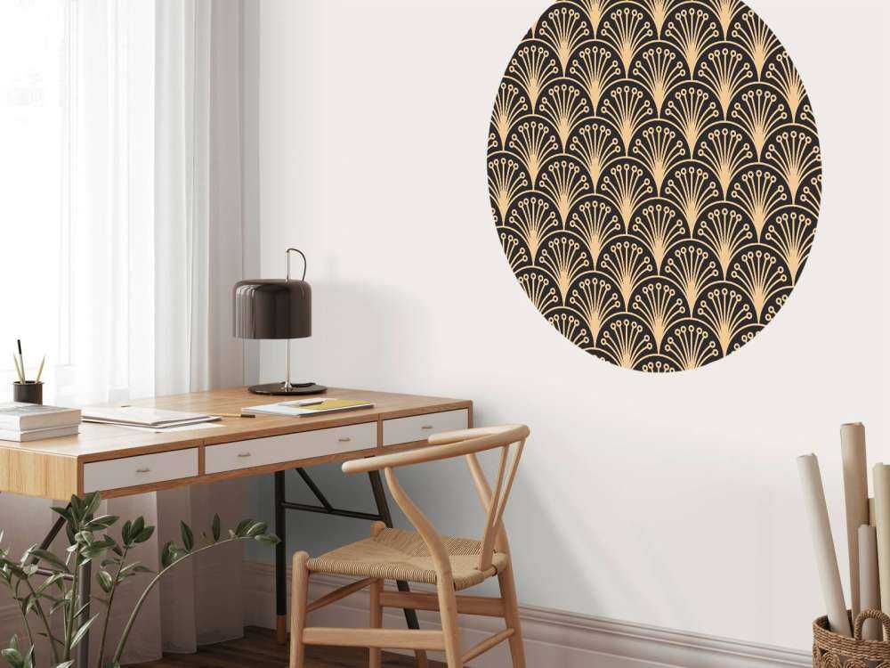 Guld art deco blommor