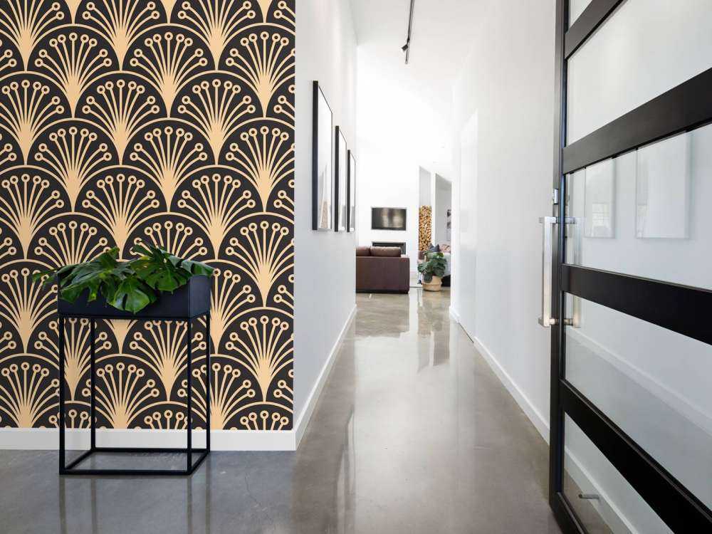 Guld art deco blommor