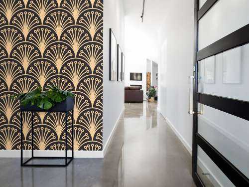 Guld art deco blommor