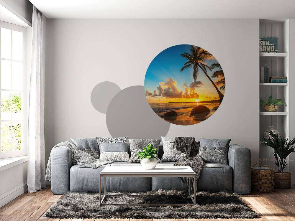 Solnedgång med palmer