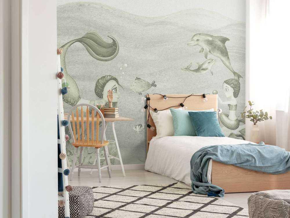 Sjöjungfrus värld i grönt