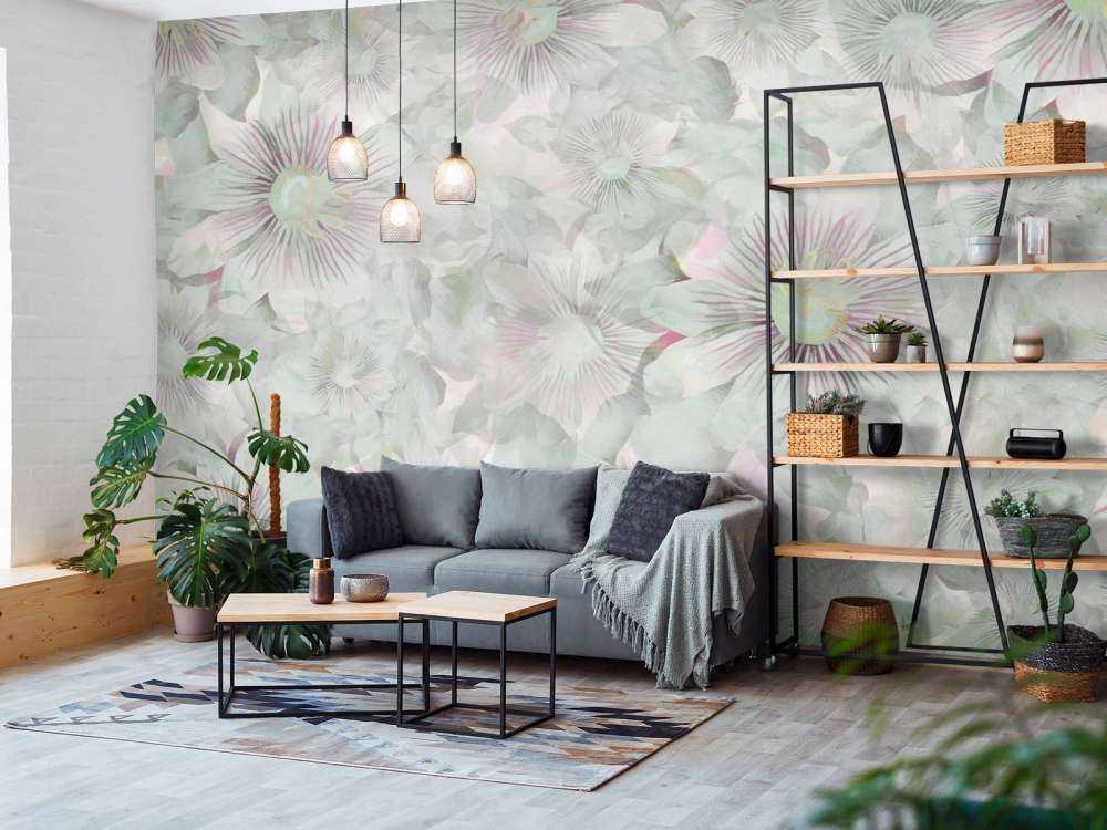 Botanisk akvarell elegans pastellrosa