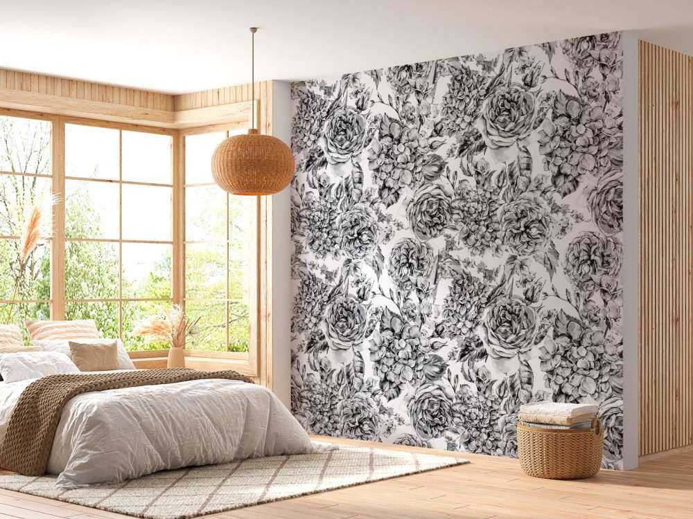 Svartvit Blomträdgård