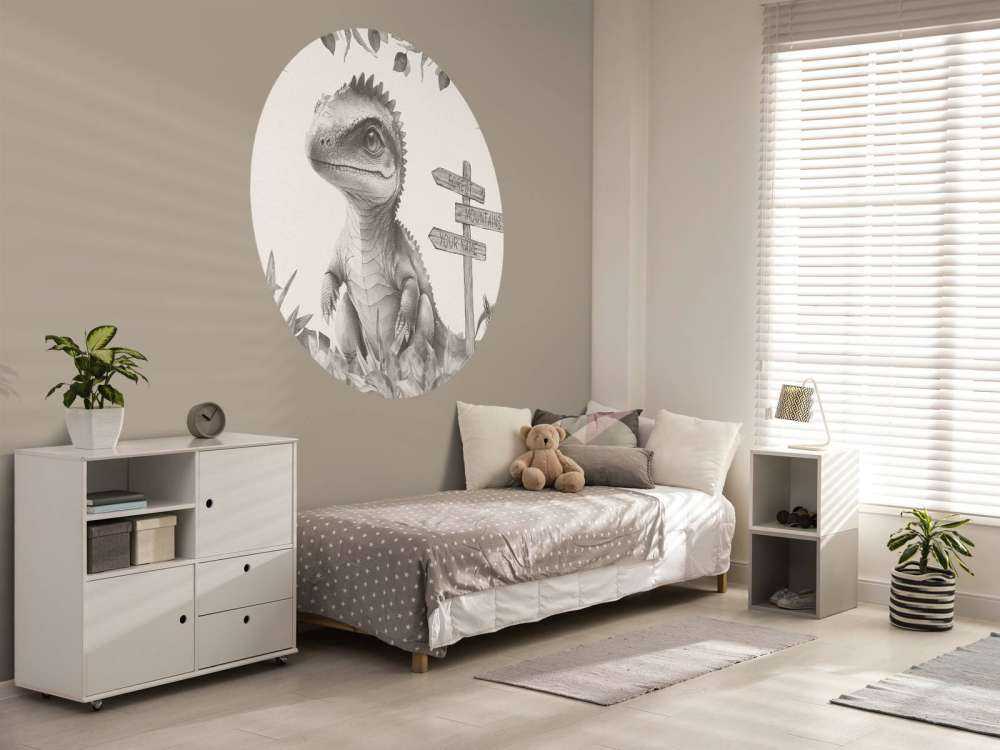 Baby spinosaurus i den beige djungeln