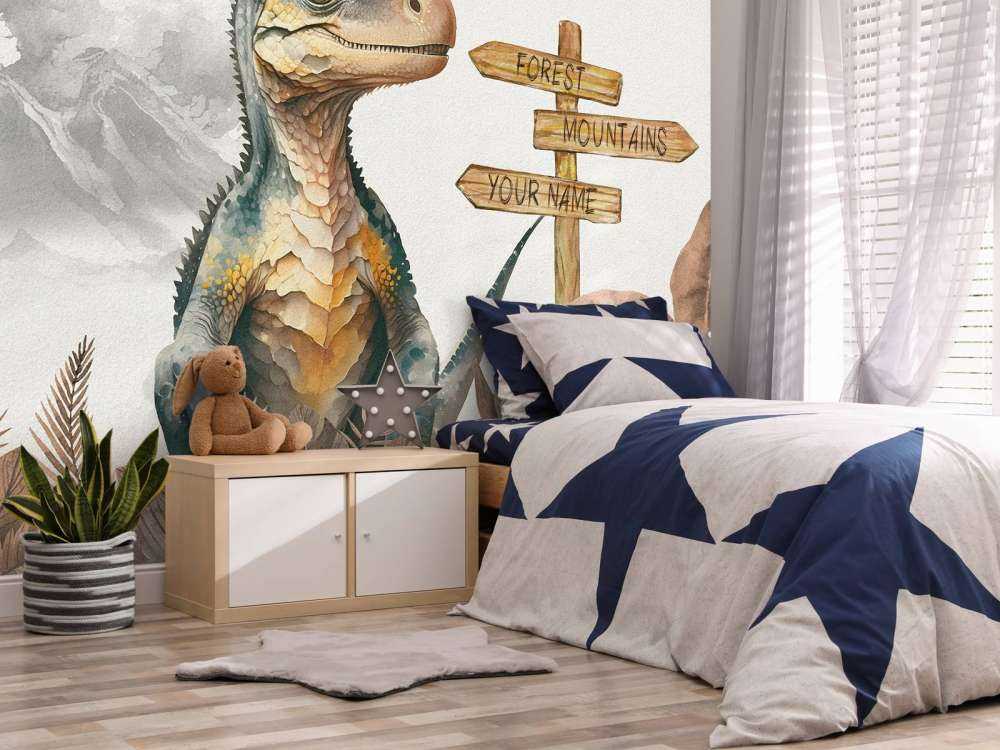 Baby velociraptor i den taupefärgade djungeln