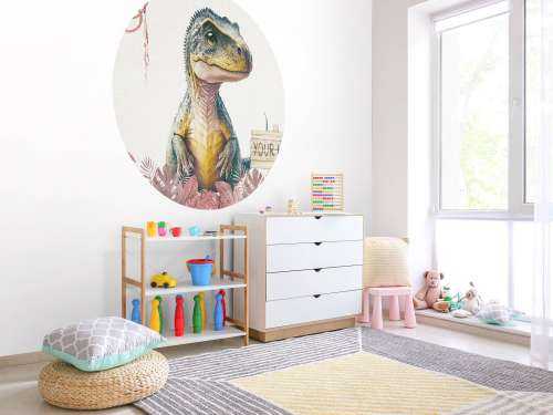 Baby t-rex i den rosa djungeln
