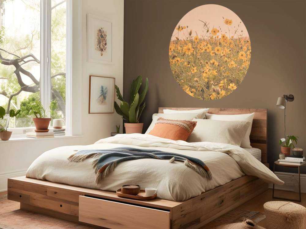 Gula blommor med tappninglook
