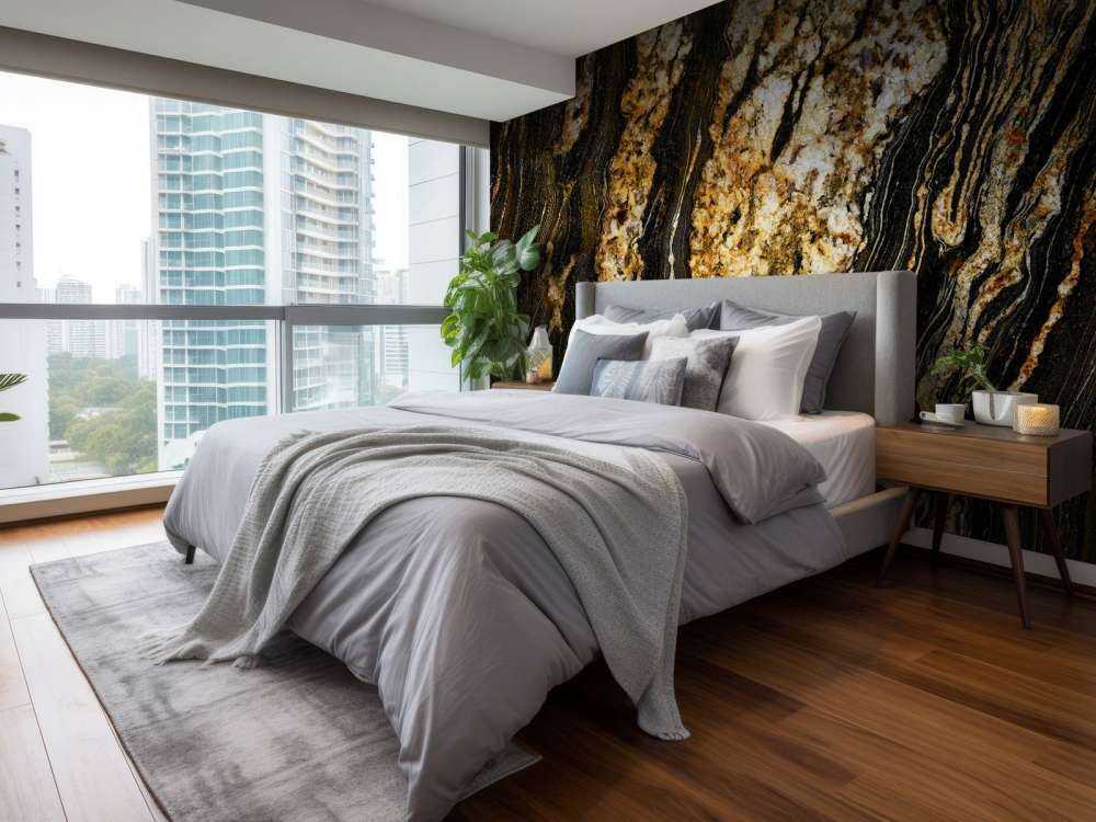 Mörk marmor med guldstruktur