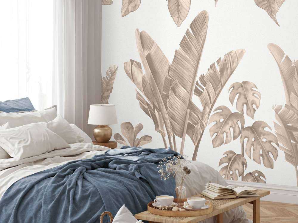 Jungle leaves i taupe
