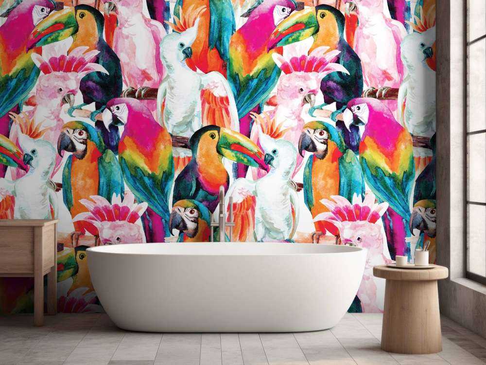 Fåglar med tropiska färger