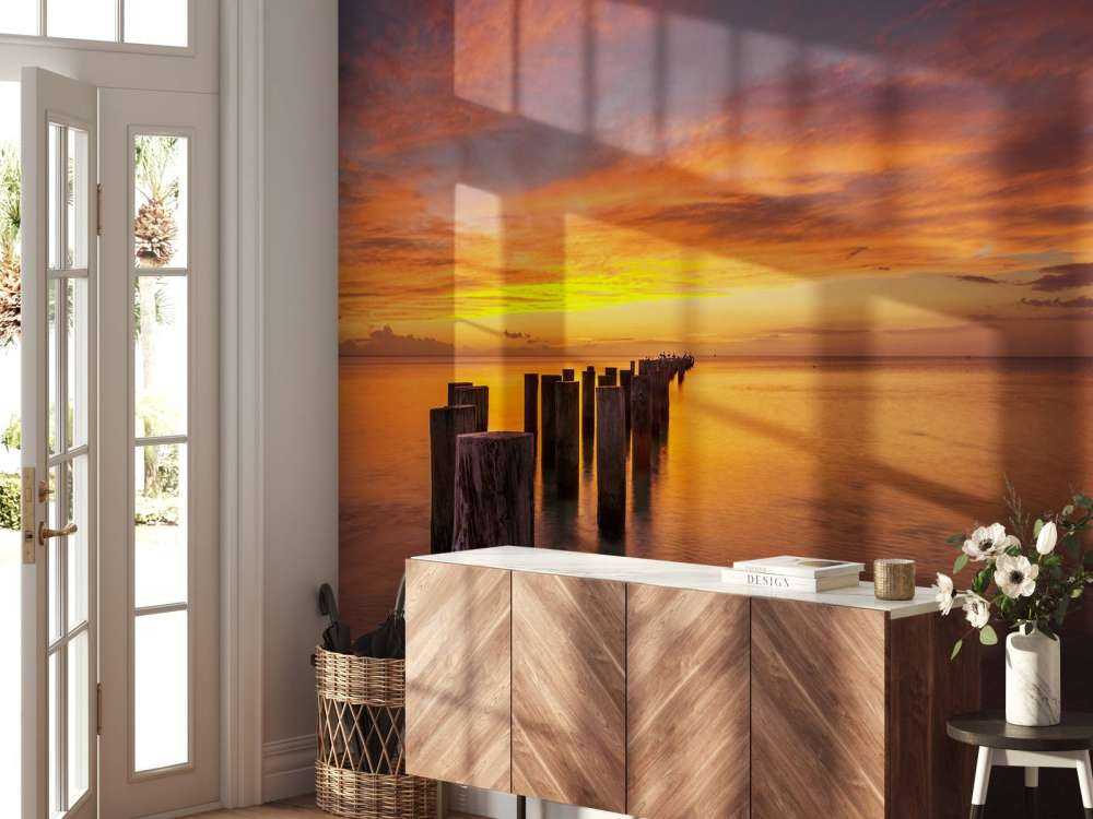 Vågor vid soluppgång