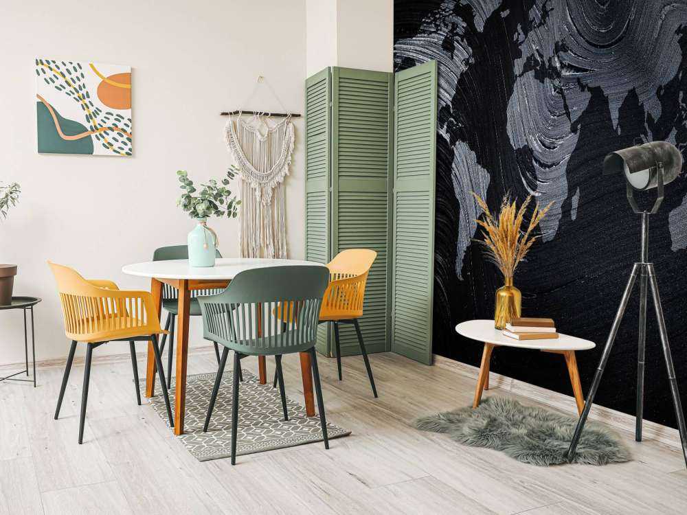 Världskarta på ett palmblad