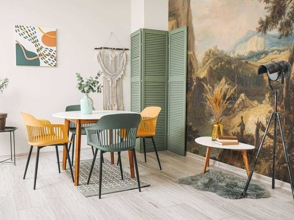 Bergigt landskap med fiskaren