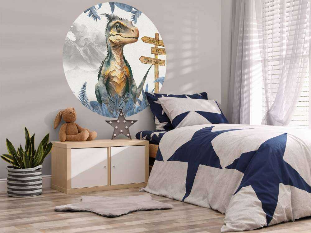 Baby velociraptor i den blåa djungeln