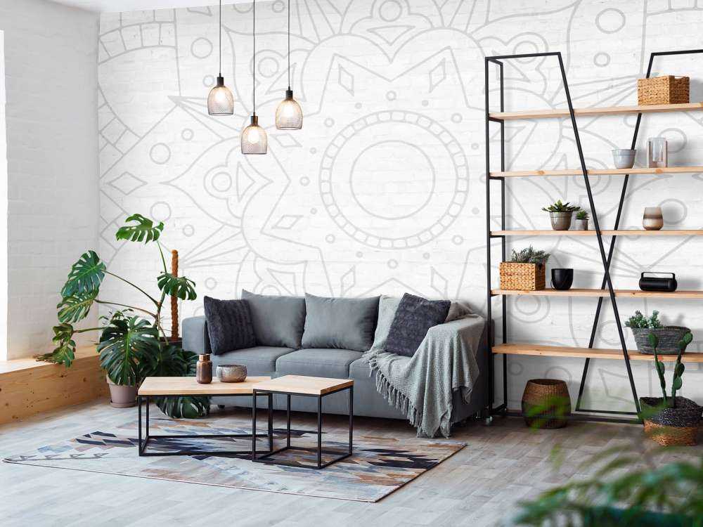 Geometrisk grå Mandala