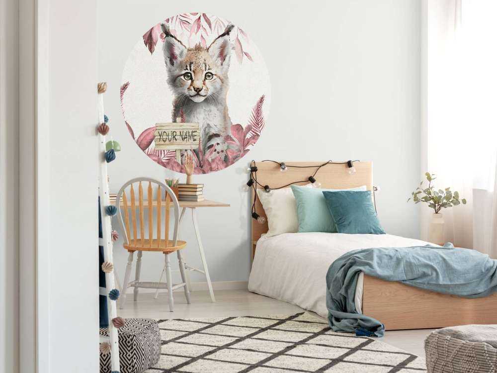 Lodjursunge i djungeln rosa