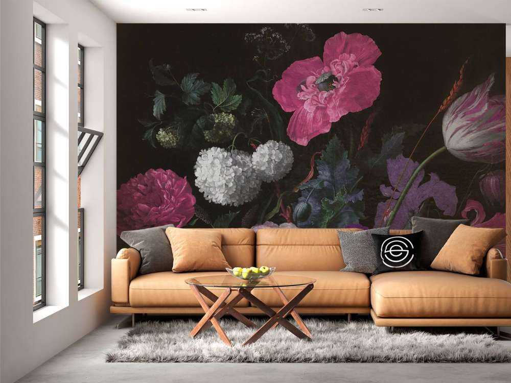 Stilleben med barockblommor - stämningsfull rosa