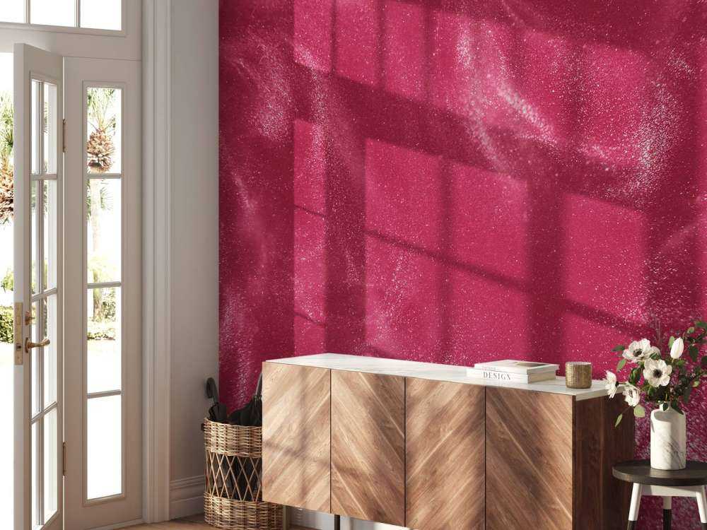 Rosa glitterpartiklar