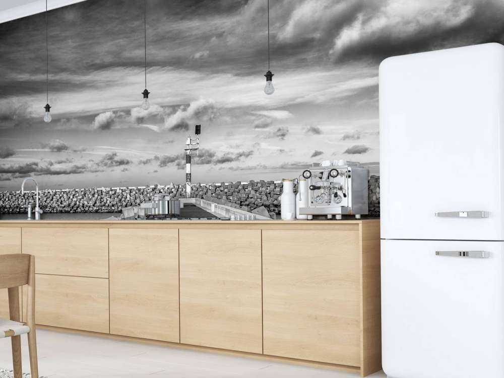 Kajväggen i Cadzand Bad-hamnen