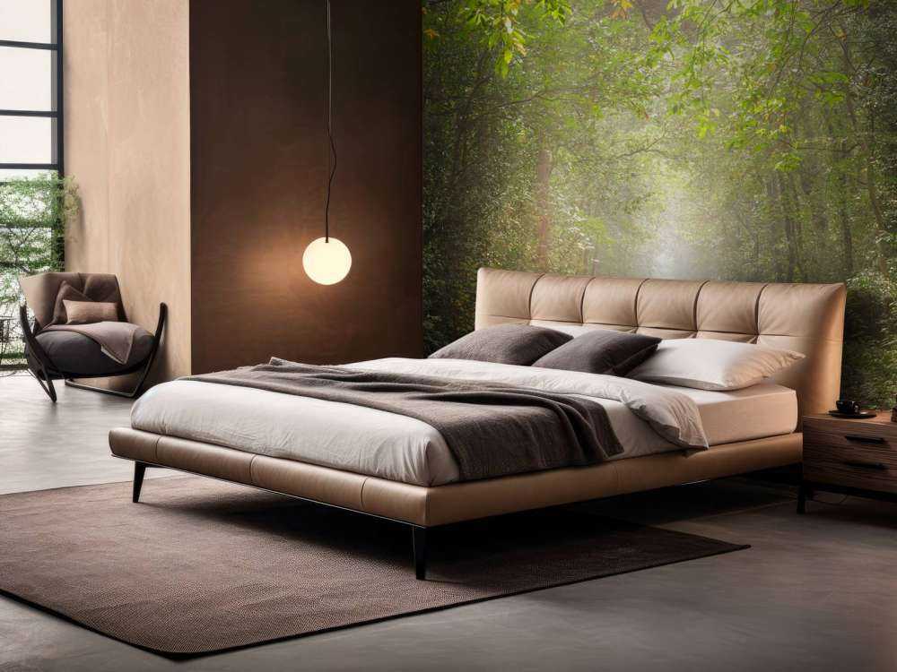 Stig genom dimmig skog